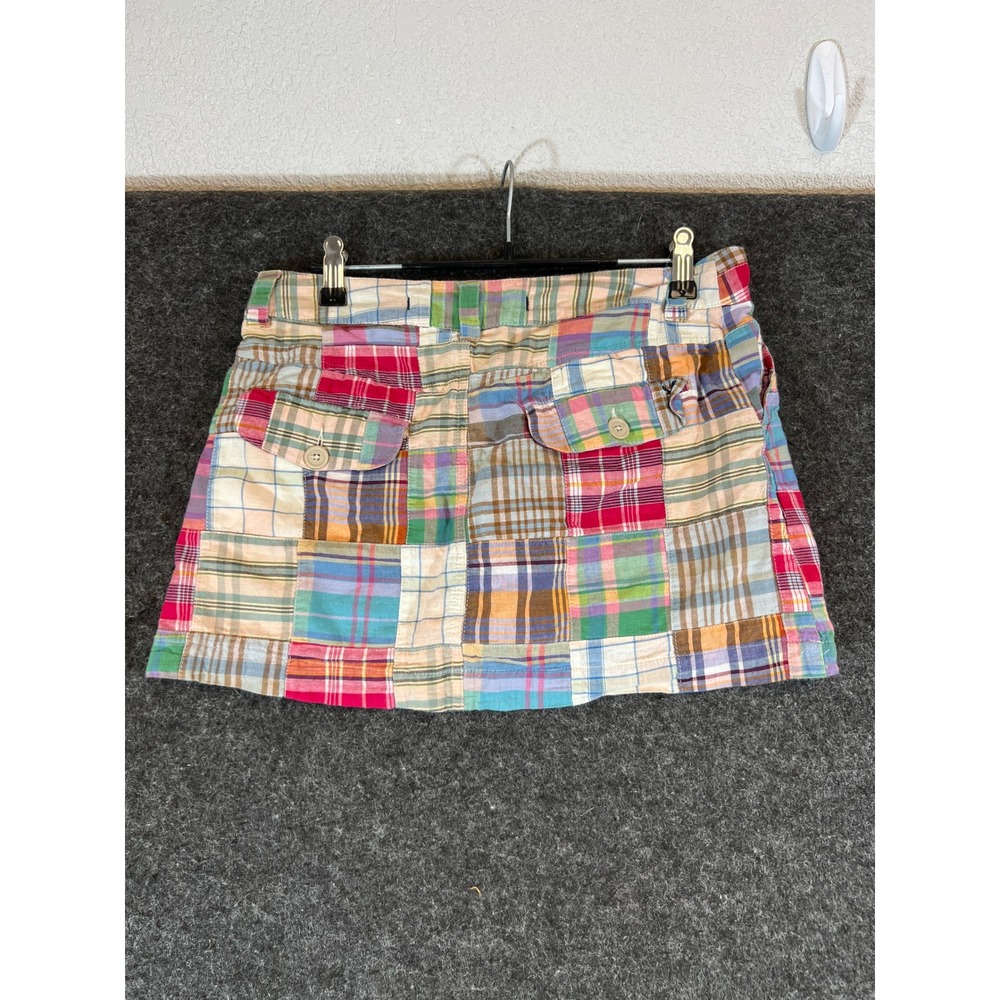 American Eagle Plaid Patchwork Mini Skirt Madras Size 0 Multicolor VTG Cute Y2K